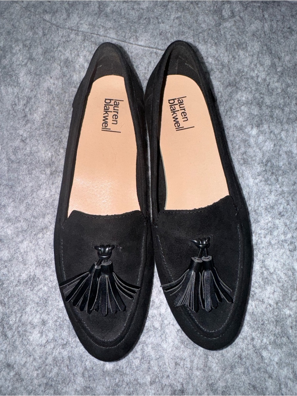 Lauren Blakwell Black Suede Tassel Loafers